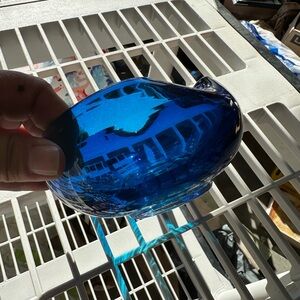 Vibrant Blue Glass Paperweight